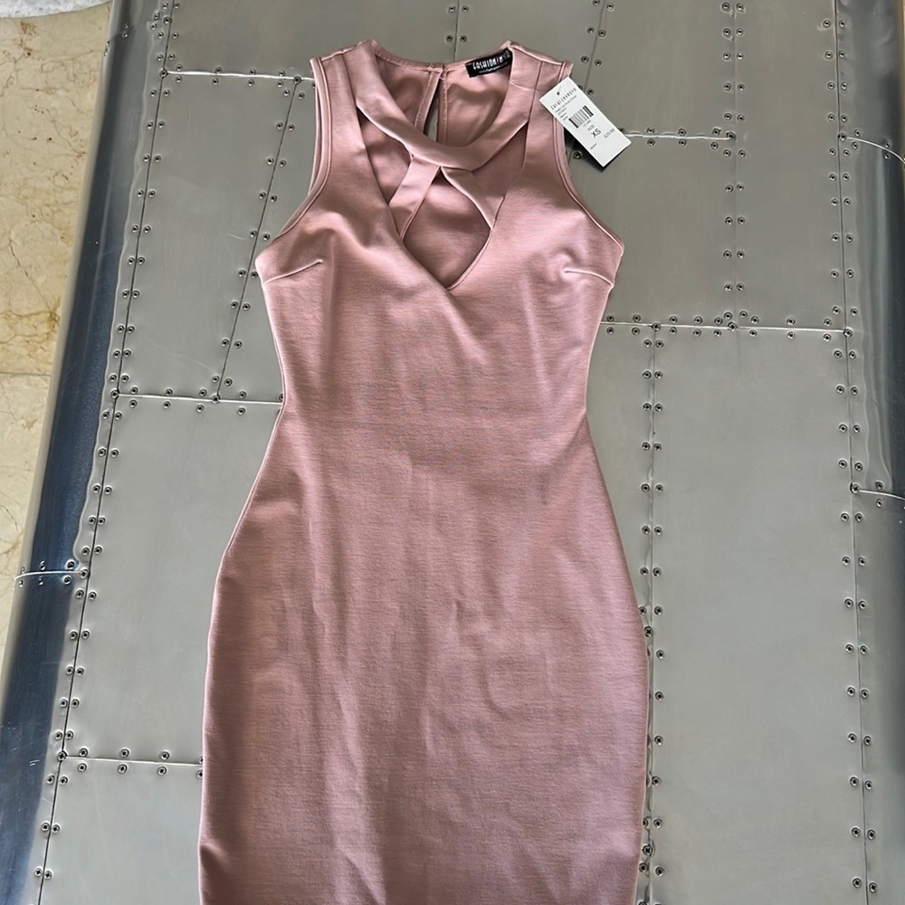Fashion Nova Bodycon Dress, XS, Blush Pink